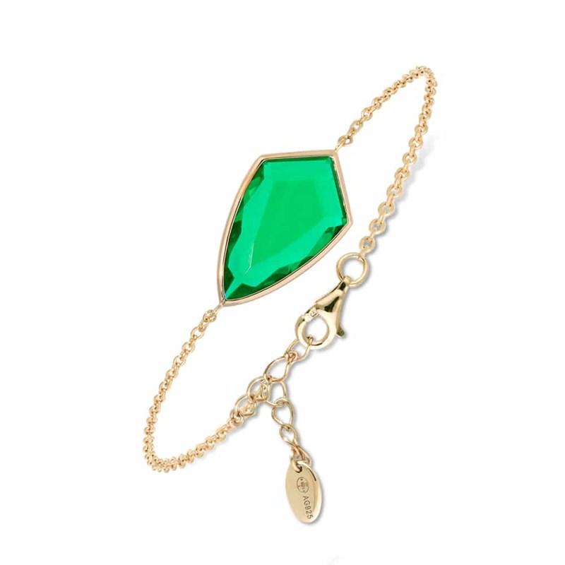 Bracelet Blason Doré Vert
