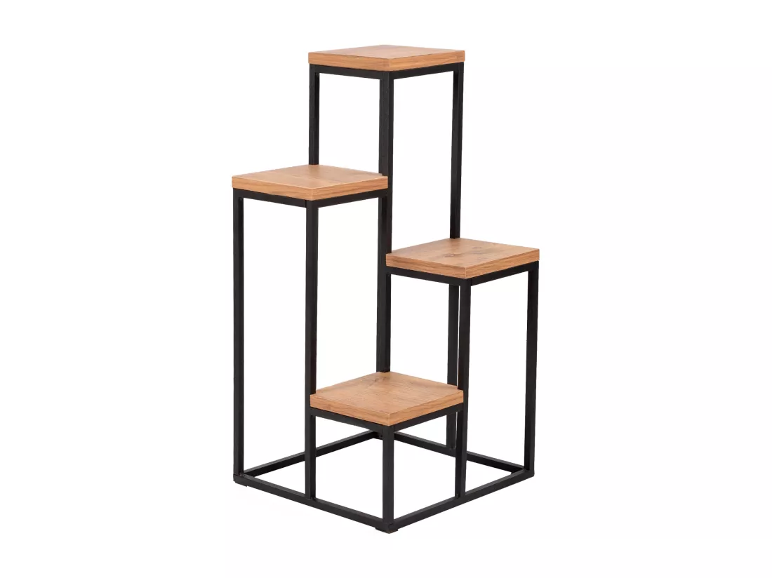 Étagère à plantes Ameland 4 niveaux noir effet bois [en.casa]