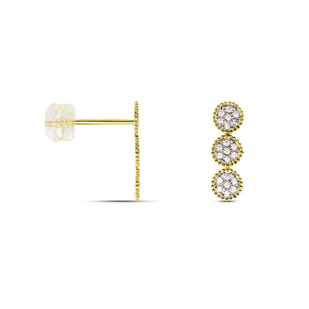 Boucles D'oreilles Pendantes Or Jaune Caleb Oxydes De Zirconium