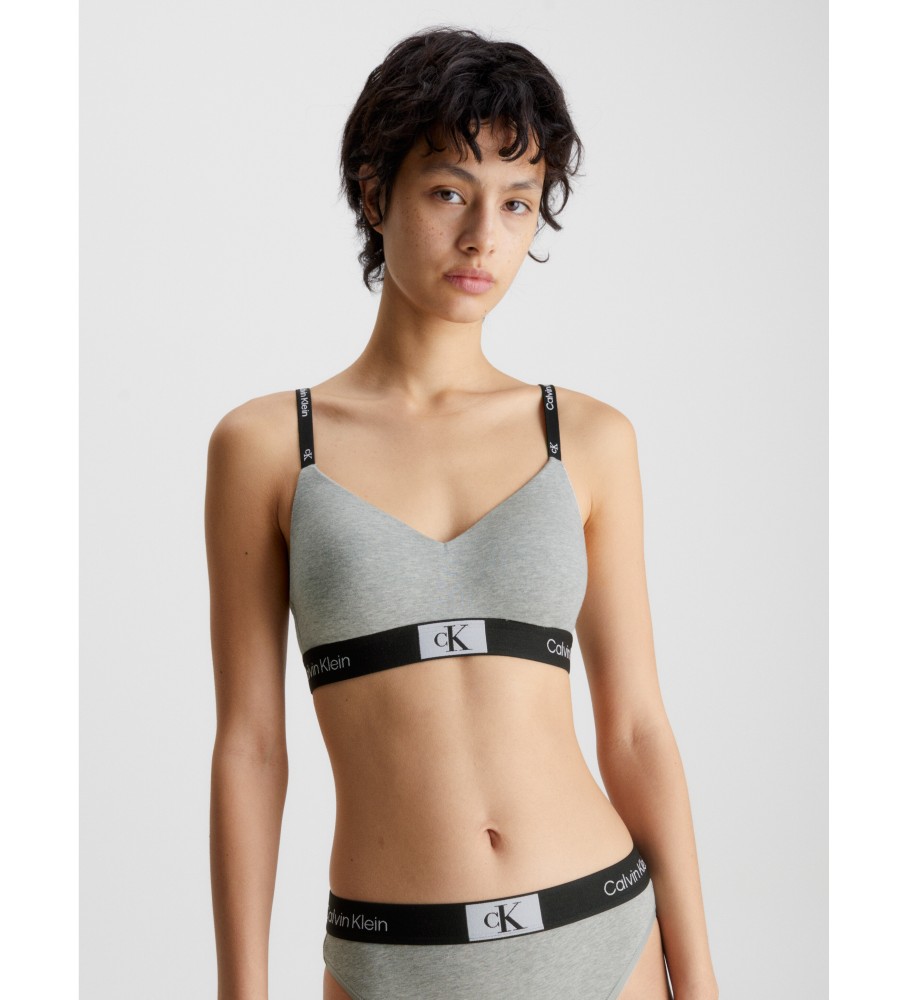 Sutiã Calvin Klein de alças finas CK96 cinza