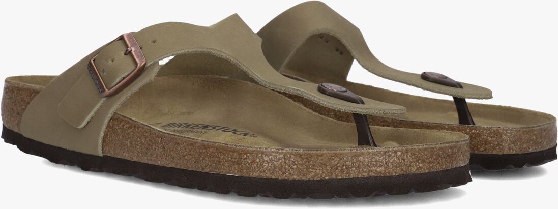 bruine birkenstock teenslippers gizeh heren