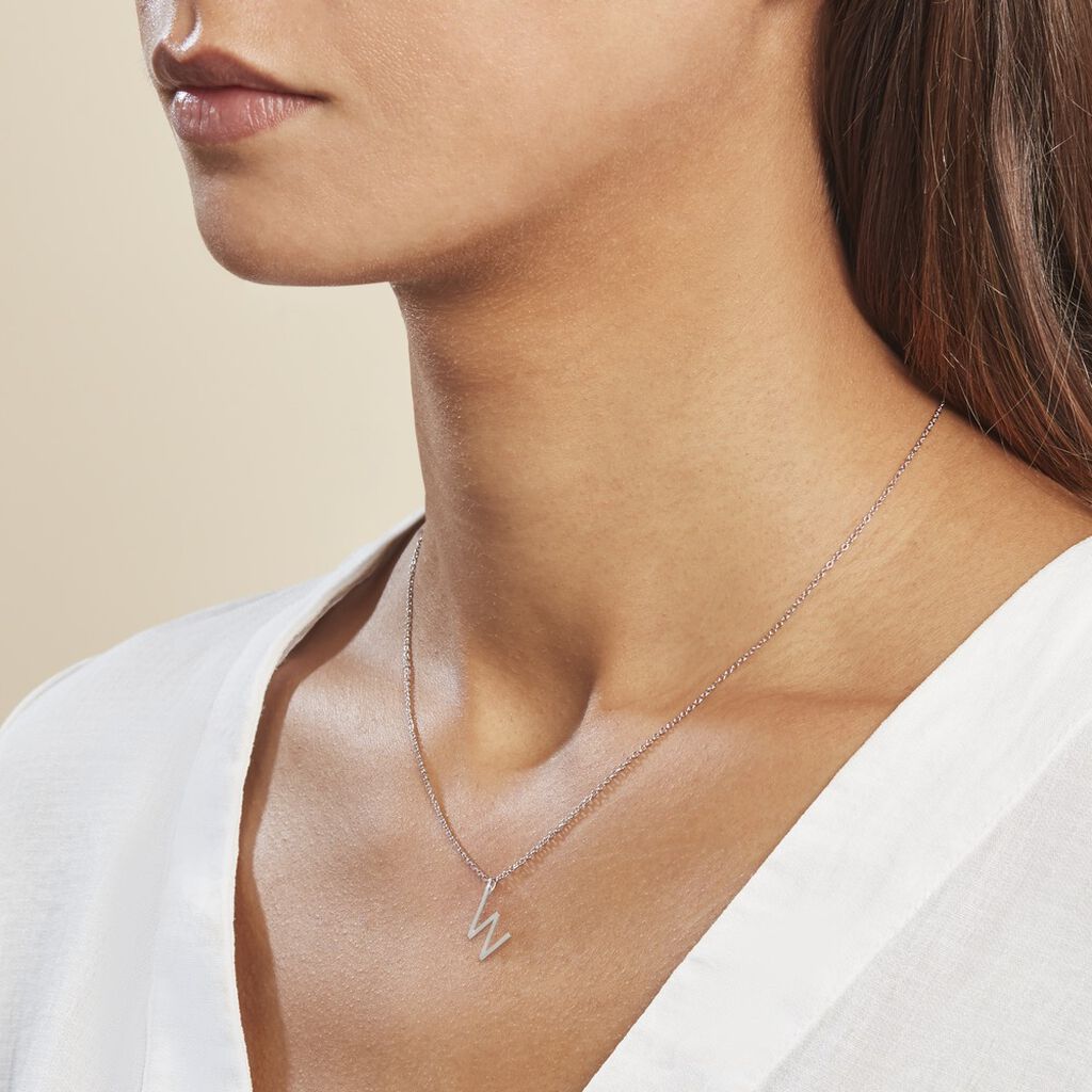 Pendentif Ionia Lettre Or Blanc