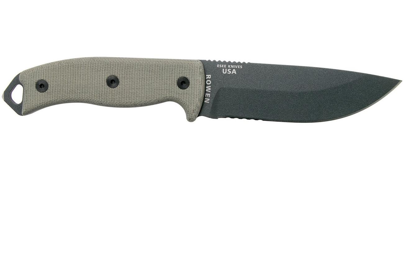 ESEE Model 5 Tactical Gunsmoke, desert tan handle 5S-TG met kydex schede   riemclip