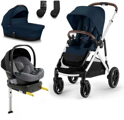 Cybex GAZELLE S Duovogn inkl. Beemoo Route Babybilstol & Base, Ocean Blue/Mineral Grey