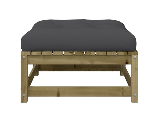 VIDAXL - Pouf Repose-pieds de jardin avec coussins 2 pcs bois de pin impr...