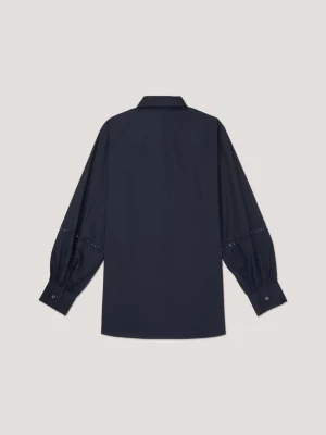 Blusa de renda com logotipo adaptável