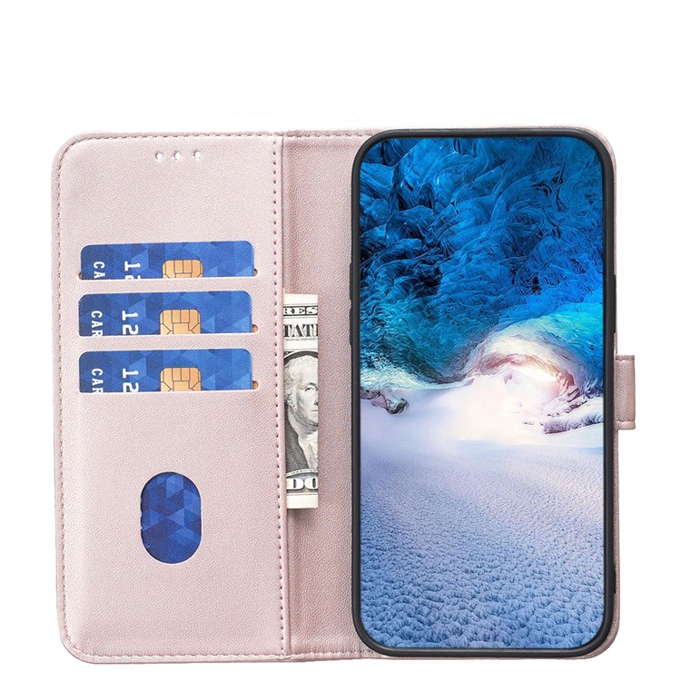 Samsung Galaxy A26 / A17 Leder Tasche Flip Cover mit Kartenfächer - Roségold