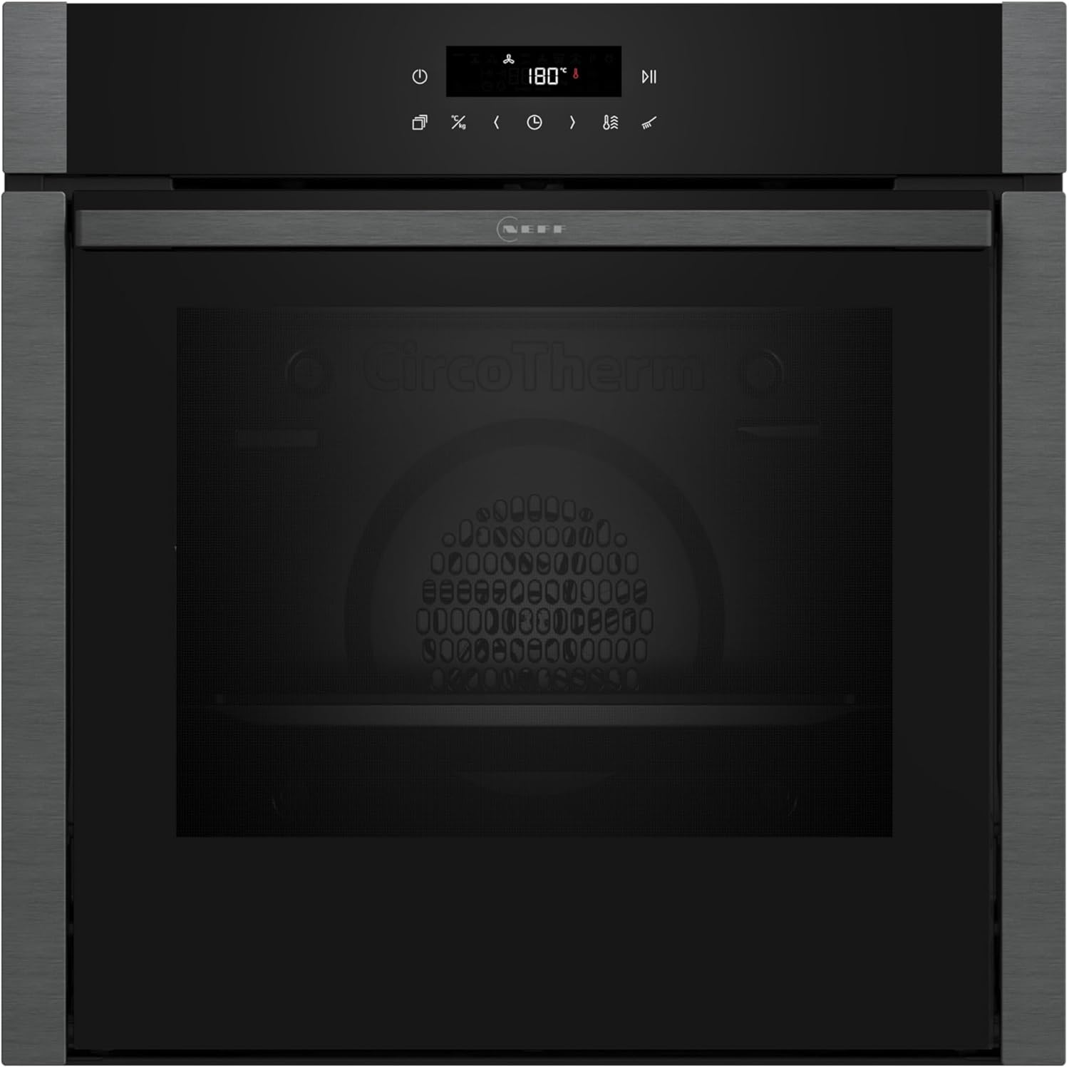 NEFF B5ACJ7HG3, N50, Einbau-Backofen, Slide and Hide, Made in Germany, LED Touch Control, Air Fry und Air Fry-Backblech, 7 Beheizungsarten, 3D Heißluft, CircoTherm, EasyClean, Pyrolyse, Graphite Grey