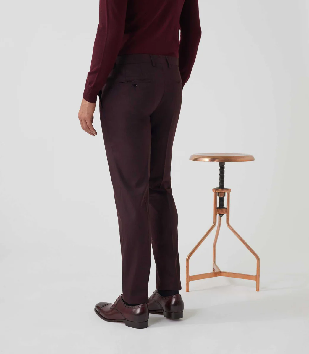 Pantalon ville bordeaux 