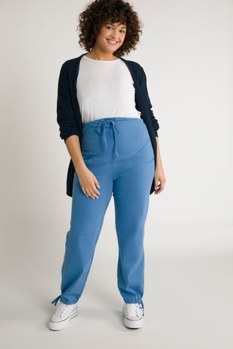 Bellieva-Sweatpants, extrabreiter Bund, Biobaumwolle