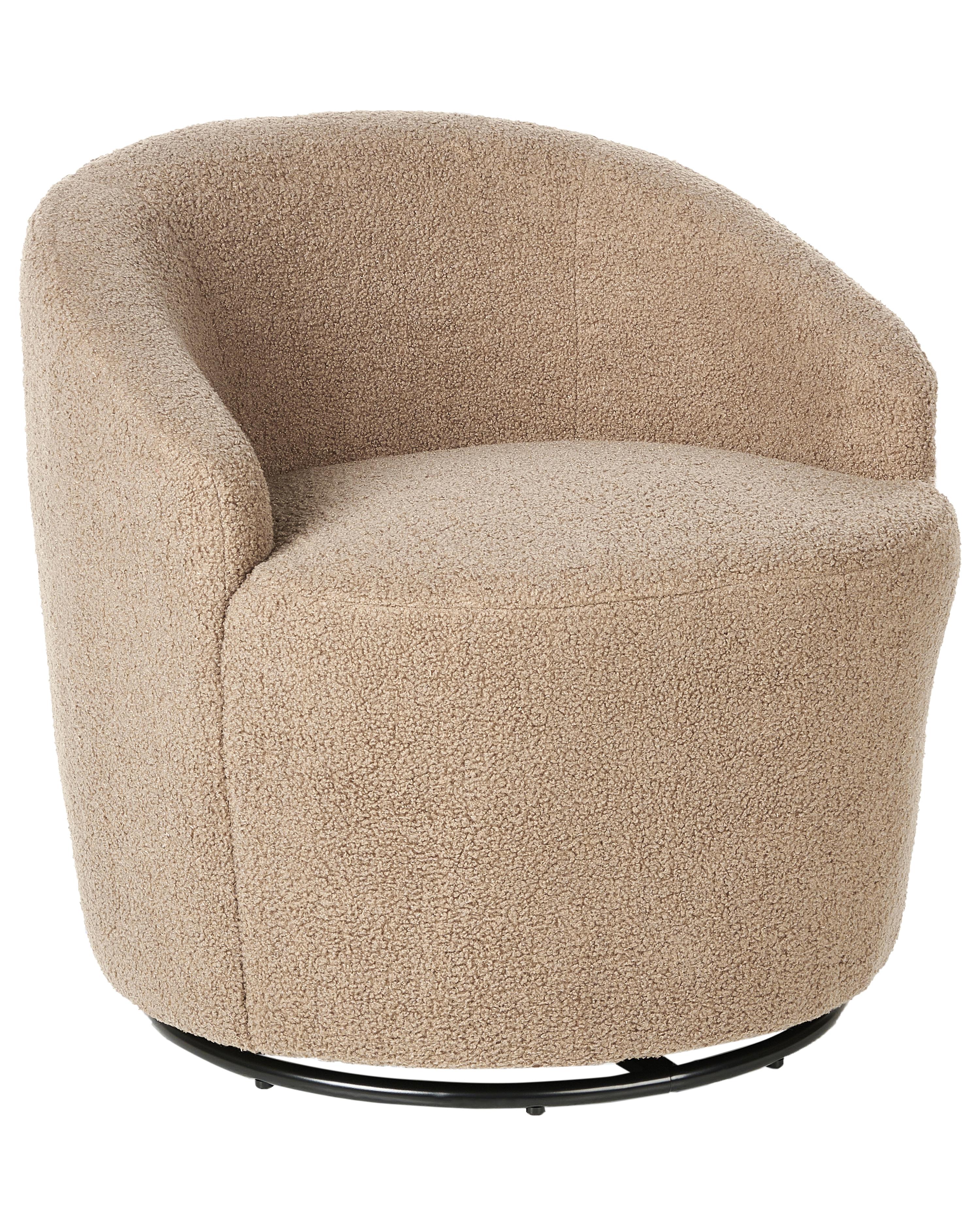 Draaifauteuil DAVIK Bouclé Taupe