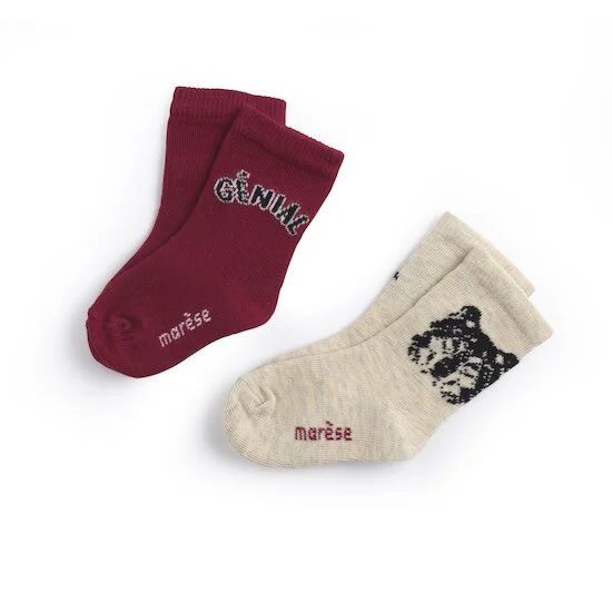 Mon Grand Loup Lot de 2 paires de chaussettes   Natural Rubis        19/20   de               Marèse