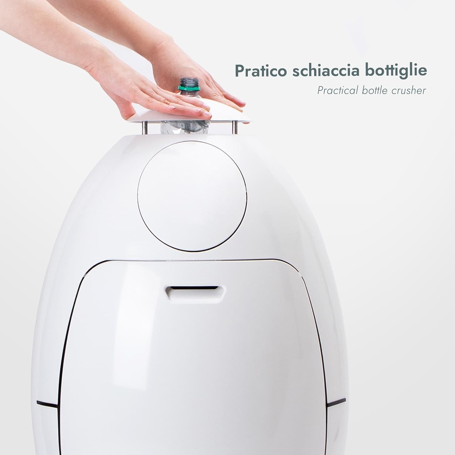 SoldiDesign Ovetto Mülltrennsysteme mit 3 Fächer (3 x 18 Liter) - Abfalleimer und Recycling Mülleimer Mülltrennsystem, Mülleimer abfalleimer mülltrennung design küche, weiß