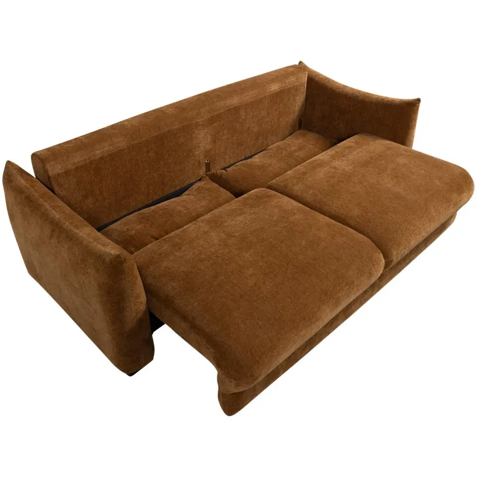 WOOOD Jonne 3-Zits Slaapbank - Chennile - Bruin - 92x233x105