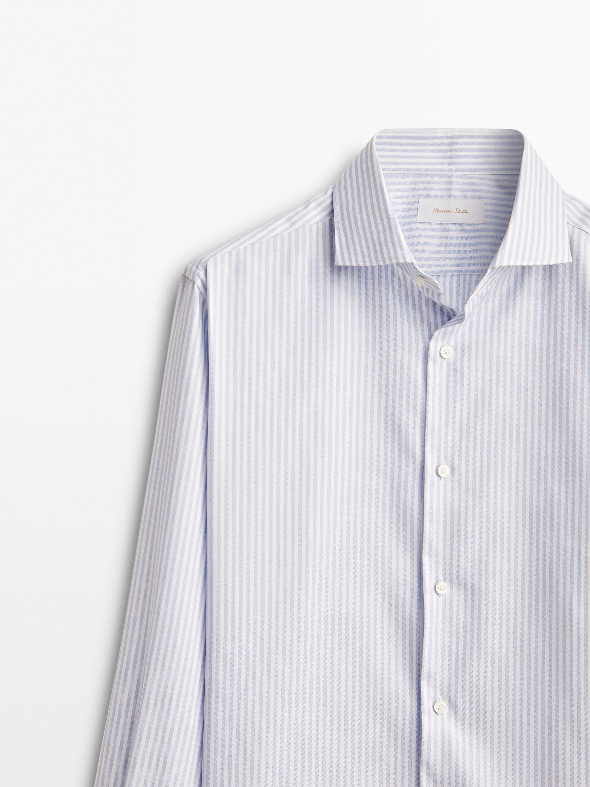 Camisa rayas easy iron slim fit - Azul Claro