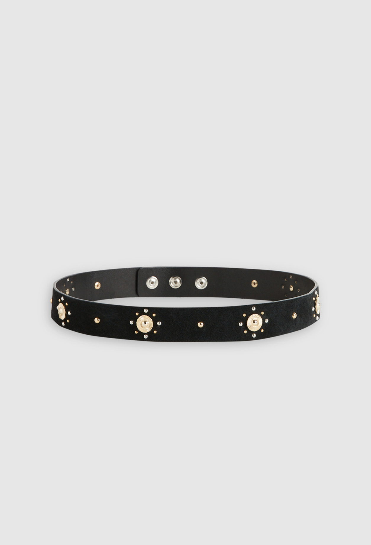 Ceinture bijoux cuir noir