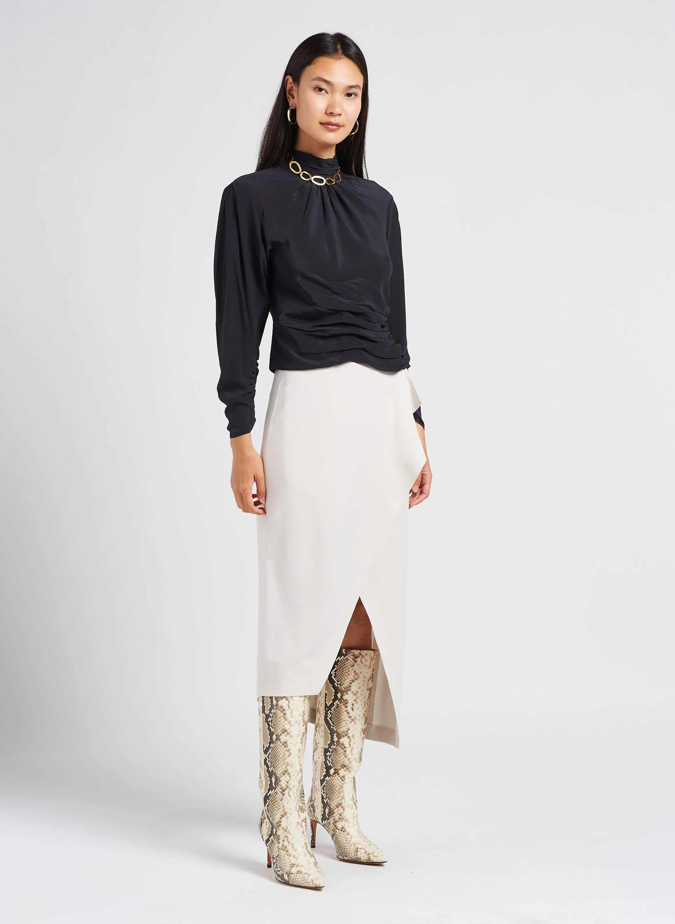 DAVYNPYT - Bottes en cuir | Beige