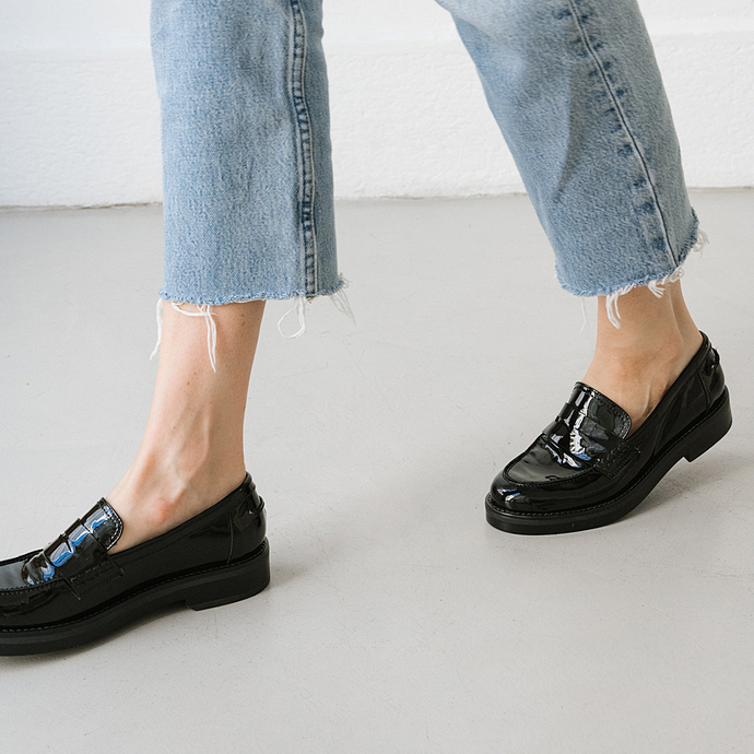 Mocassins  en vernis noir