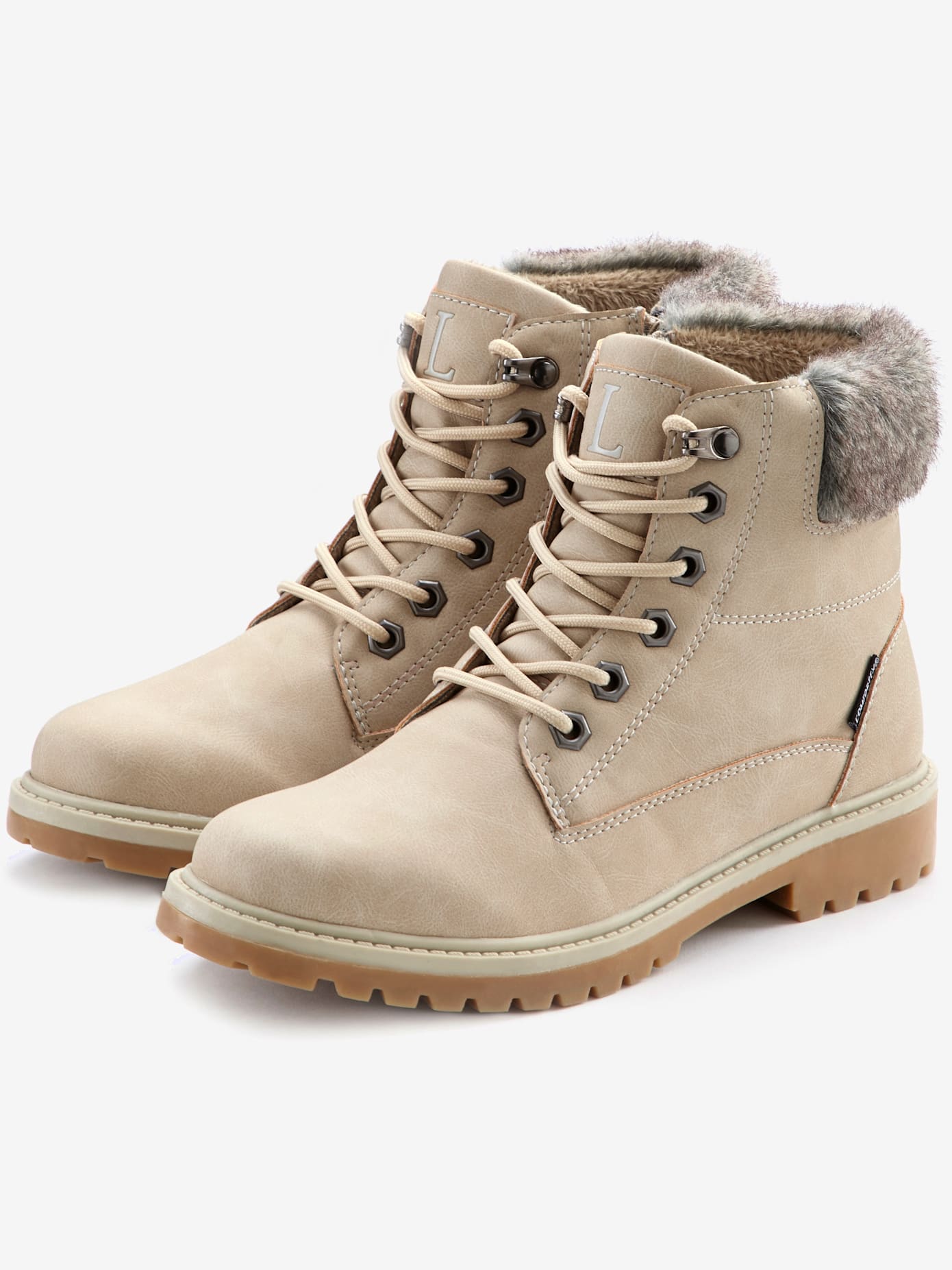Bottines à lacets avec doublure toute douce