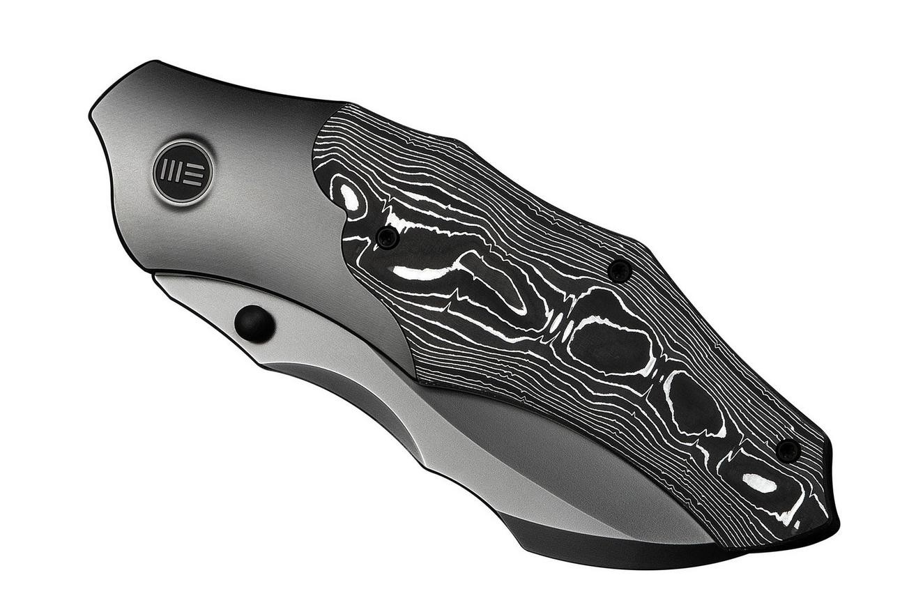 WE Knife Orc Boss WE24042-3 Polished Gray CPM 20CV, Gray Titanium Aluminum Foil Carbon Inlay, zakmes, Grant Chambers design