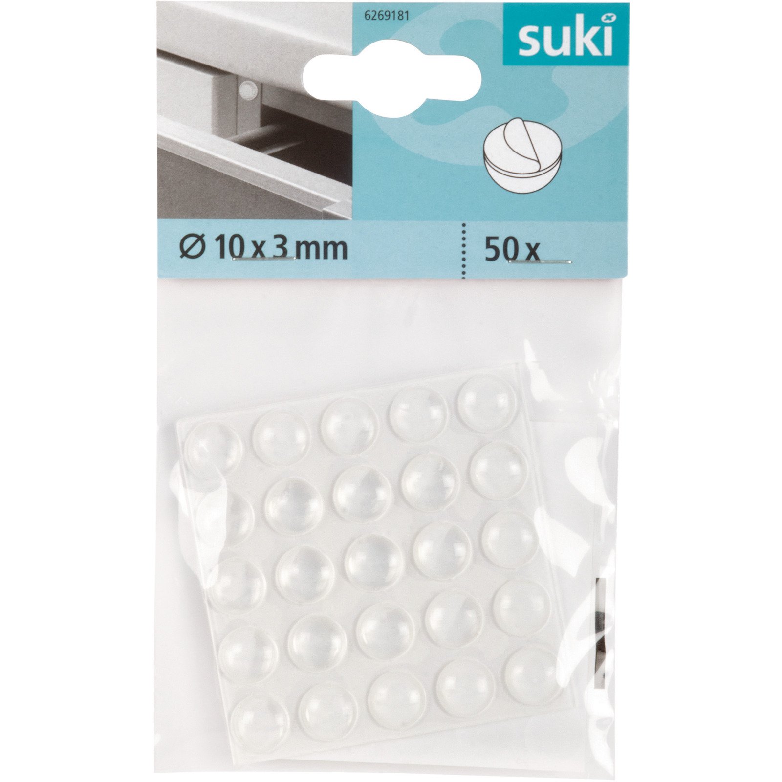 Schutzpuffer klebend, Ø1 cm, 50 Stück, transparent