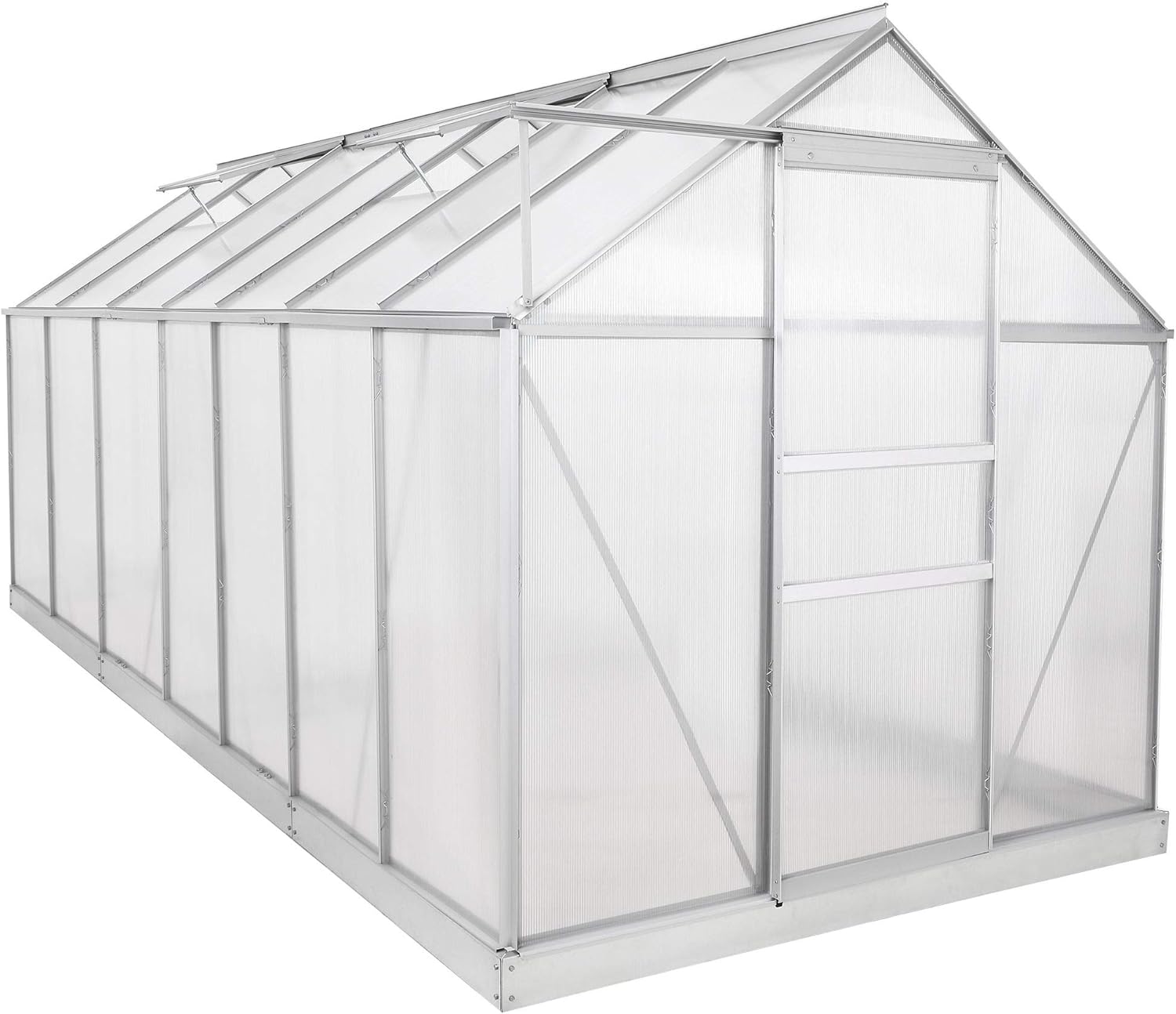 Zelsius Aluminium Gewächshaus für den Garten | inklusive Fundament | 430 x 190 cm | 6 mm Platten | Vielseitig nutzbar als Treibhaus, Tomatenhaus, Frühbeet und Pflanzenhaus