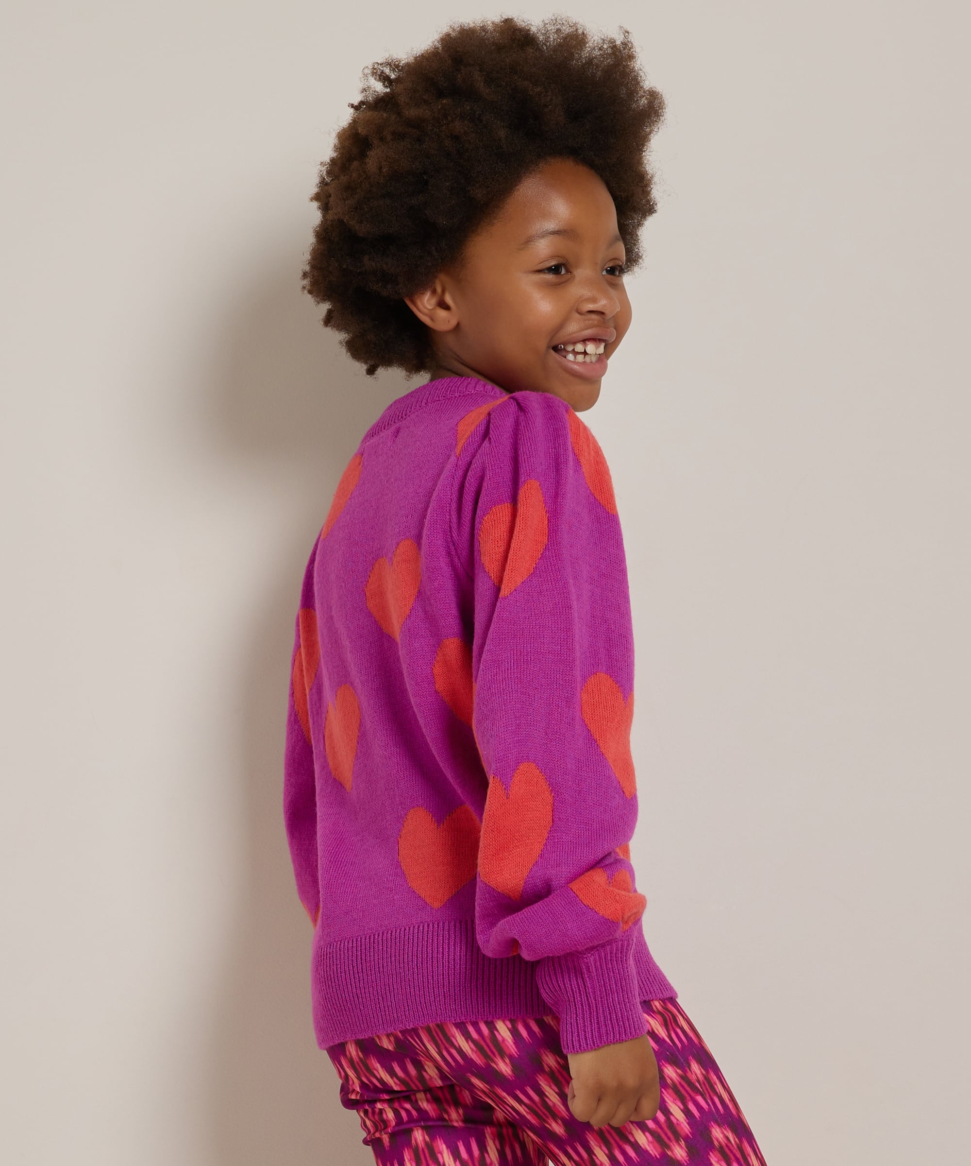 jacquard trui met hartjes