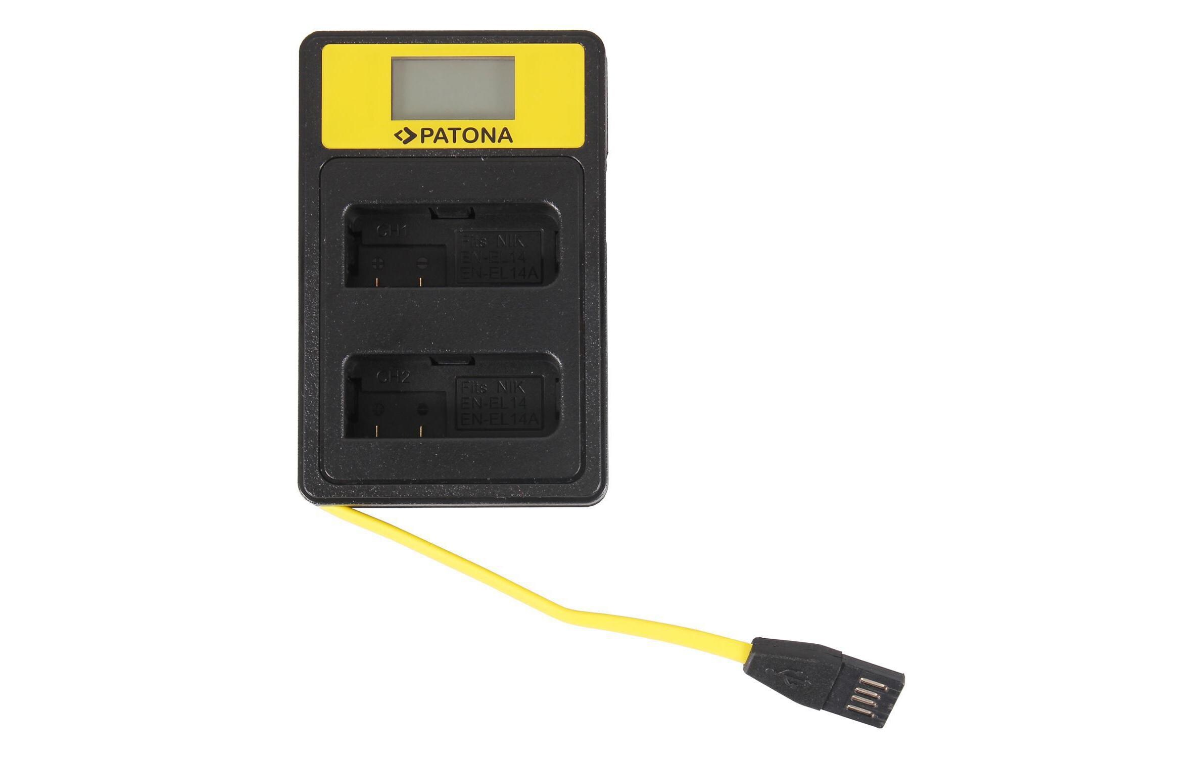 Ladegerät Smart Dual LCD USB Nikon Akku EN-EL14Dual Ladegerät mit LCD Display