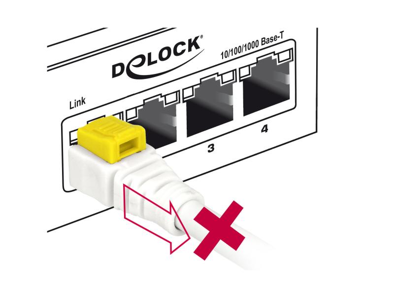 Delock Patchkabel  Cat 6A, S/STP, 2 m, Weiss, verriegelbar Delock Kabel RJ45 Secure Cat.6A 2 m