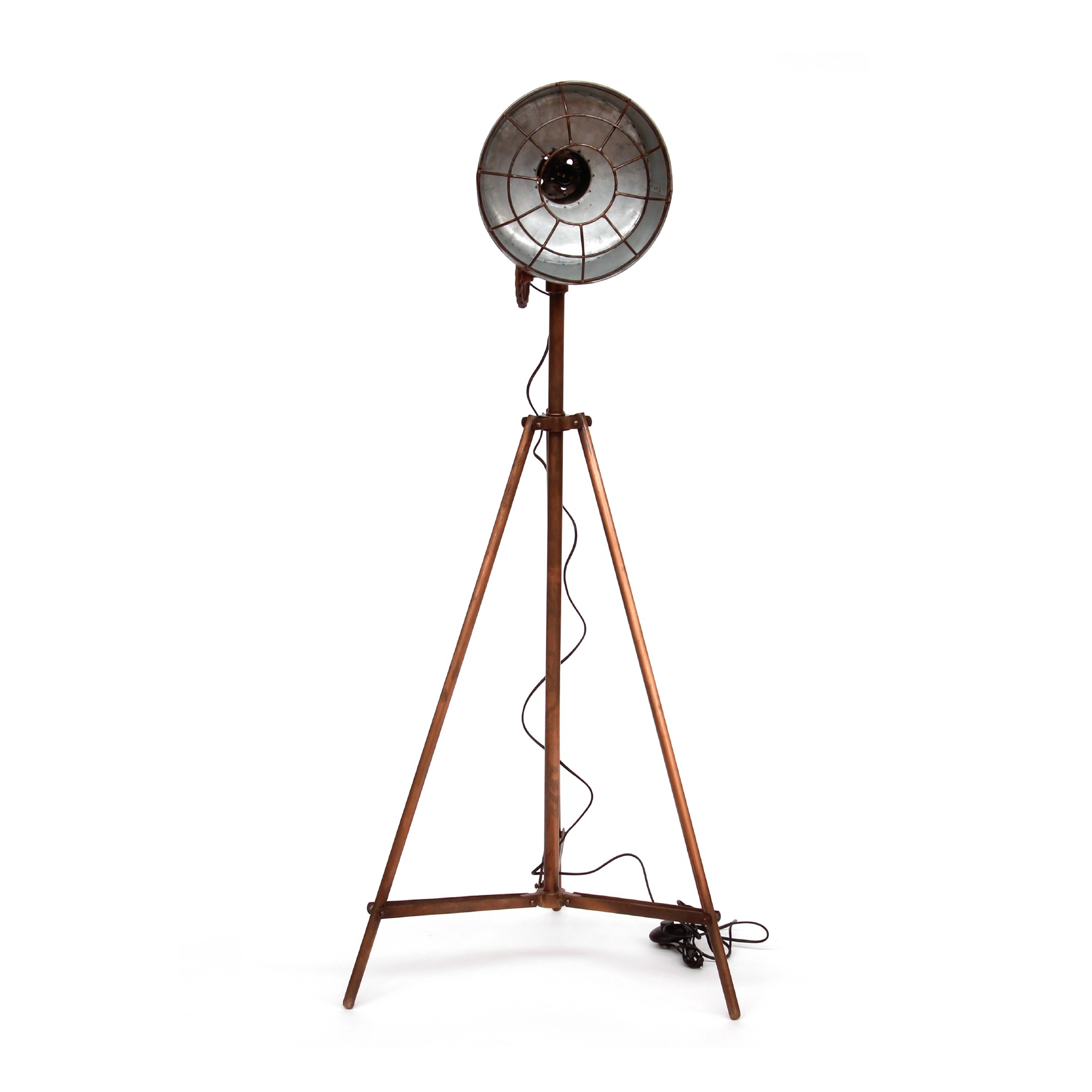 Stehleuchte 'Alan', grau, kupfer, L 73 cm, B 61 cm, H 144 cm von fischer's lagerhaus
