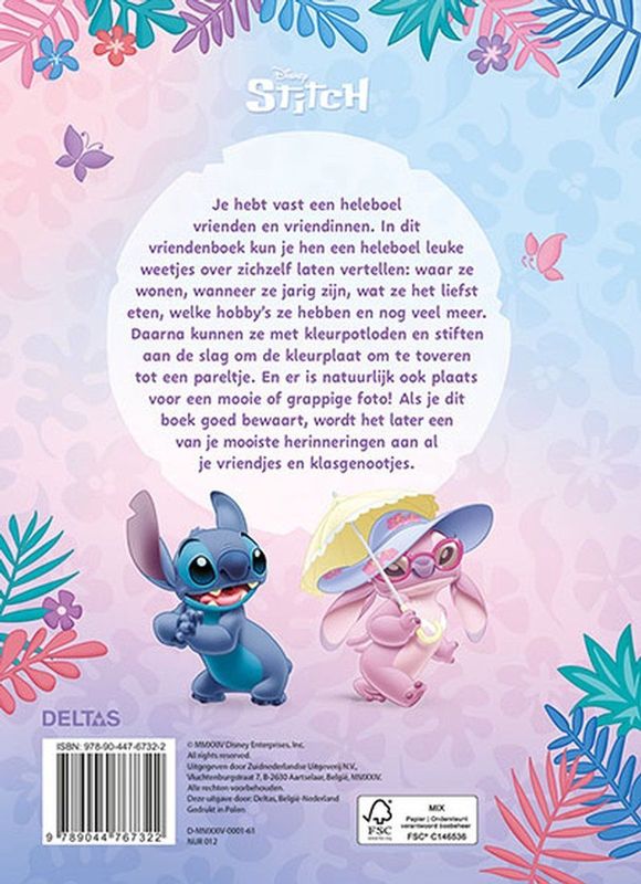 Deltas - Disney Stitch - Vriendenboek - Kleurpotloden - Herinneringen