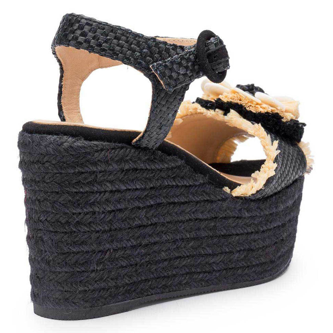 Castaner Sandales compensées Efedra noires - Talon 10 cm