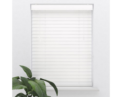 PVC-jaloezie, houtlook, wit, 60x130 cm