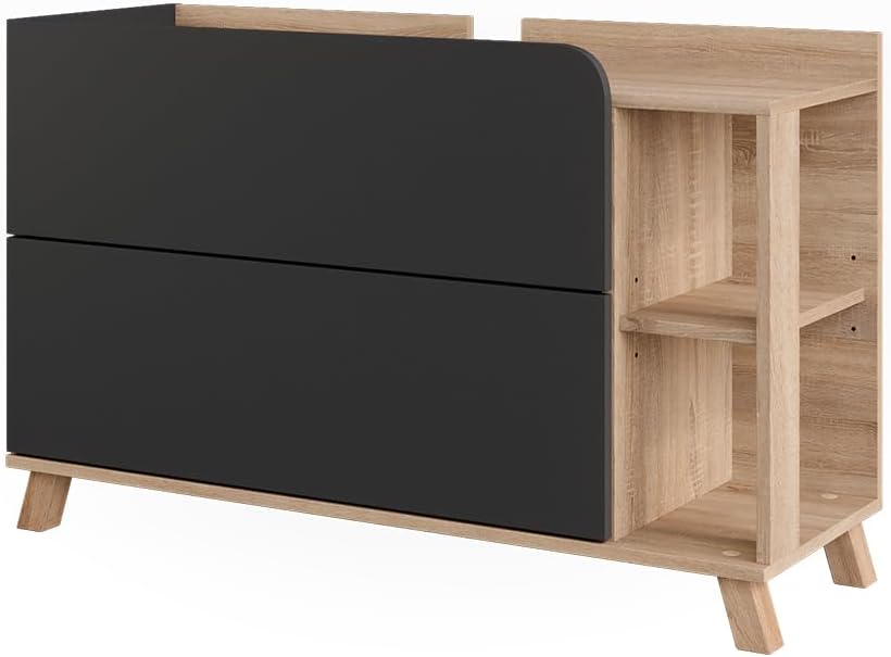 Vicco Waschbeckenunterschrank Sonoma/Anthrazit Karen 100x65x35 cm - Unterschrank für das Badezimmer, Übersichtliche Aufbewahrung durch großzügige Schublade