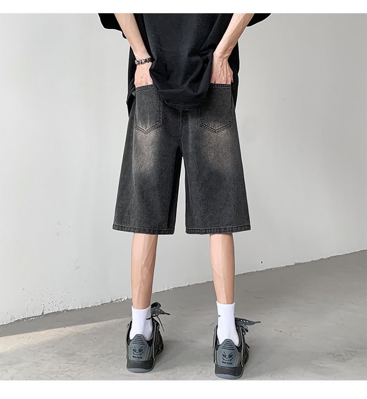 Wolfkane - Gewassen denim shorts met trekkoordtaille