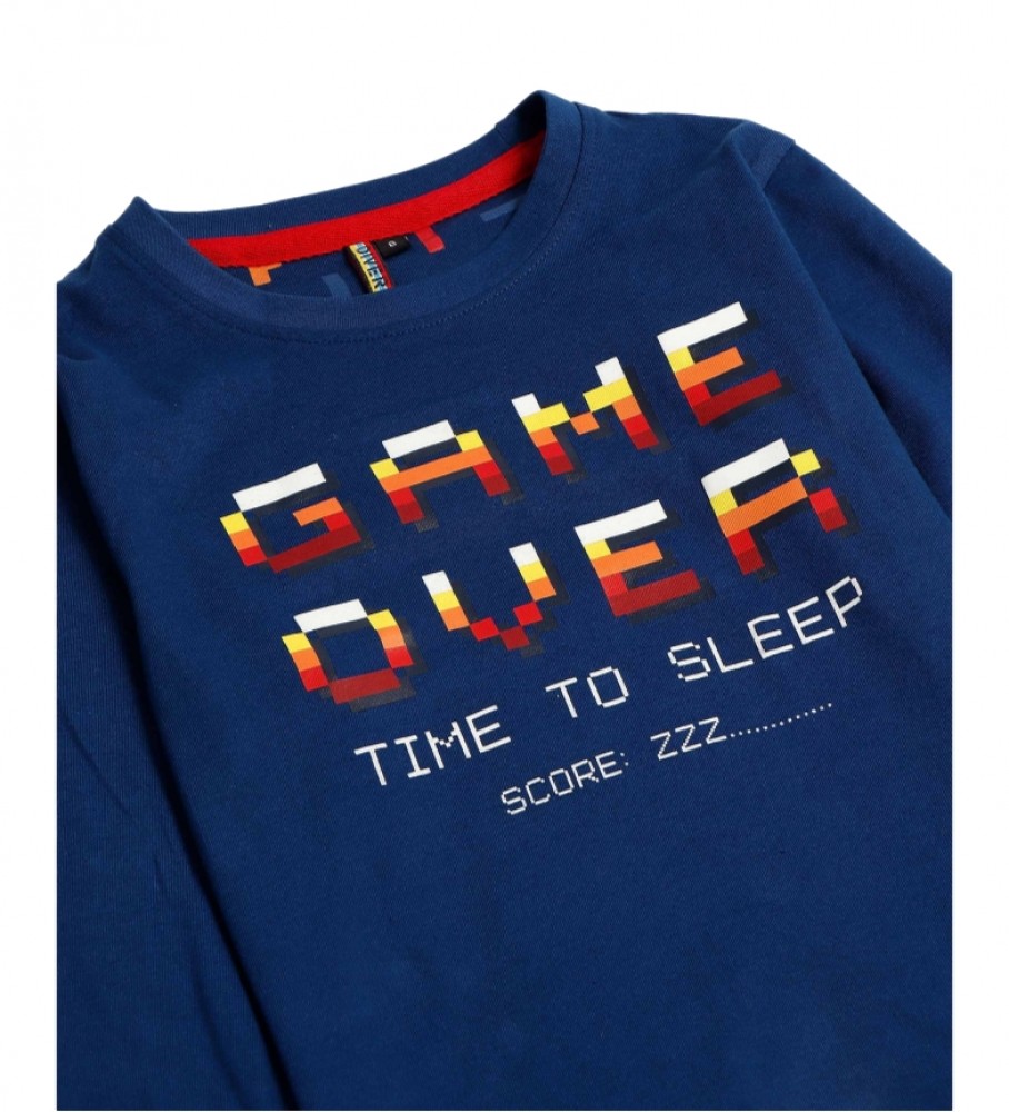 Pijama Admas Game Over azul marinho