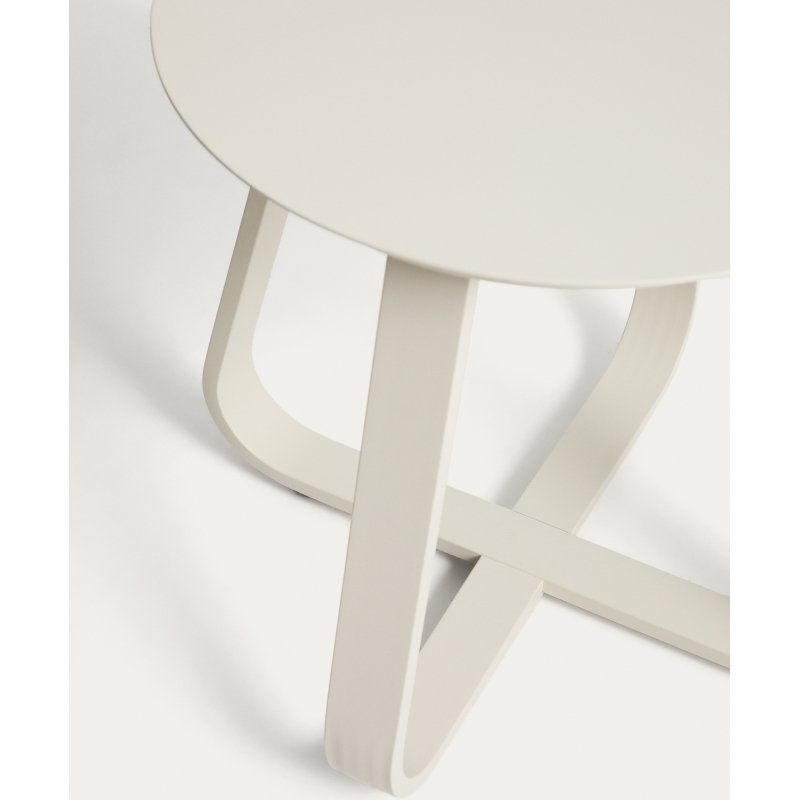 Table auxiliaire d’extérieur Tamaris en aluminium écrue Ø 48 cm