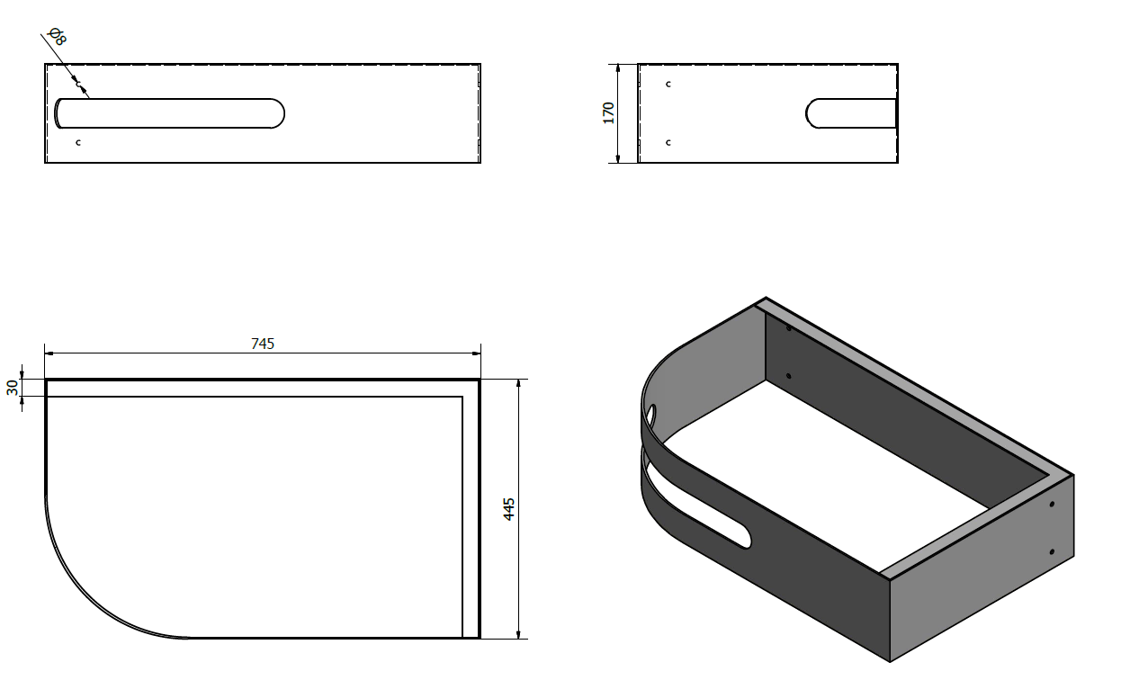 Sapho Pulse wastafel met console mat zwart 75x45cm rechts