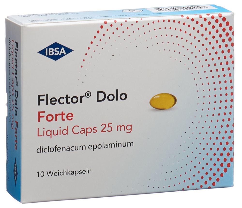 FLECTOR Dolo Forte Liquid Caps Weichkaps 25 mg Blist 10 Stk