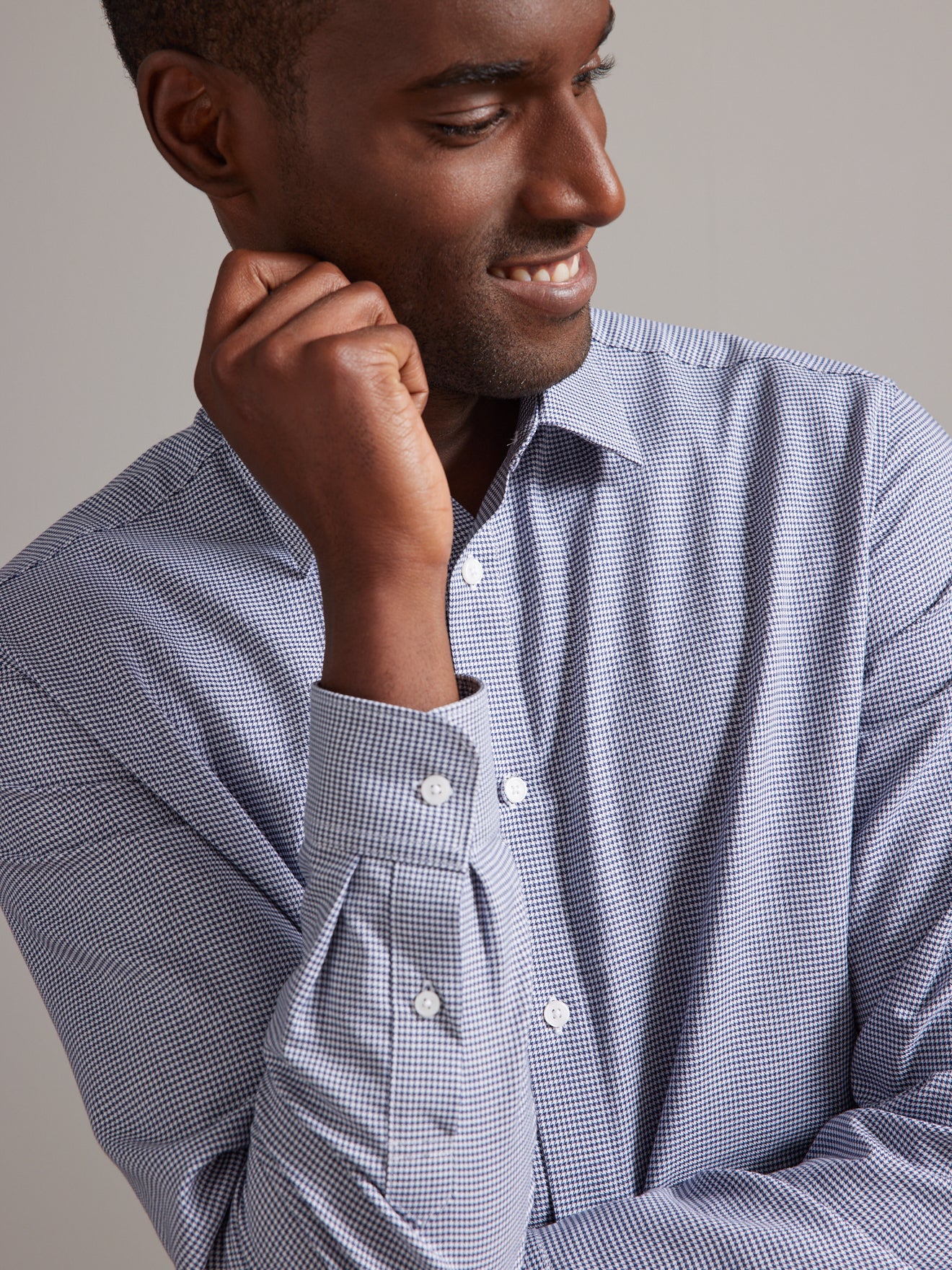 Chemise motif pied-de-puce slim fit homme non iron