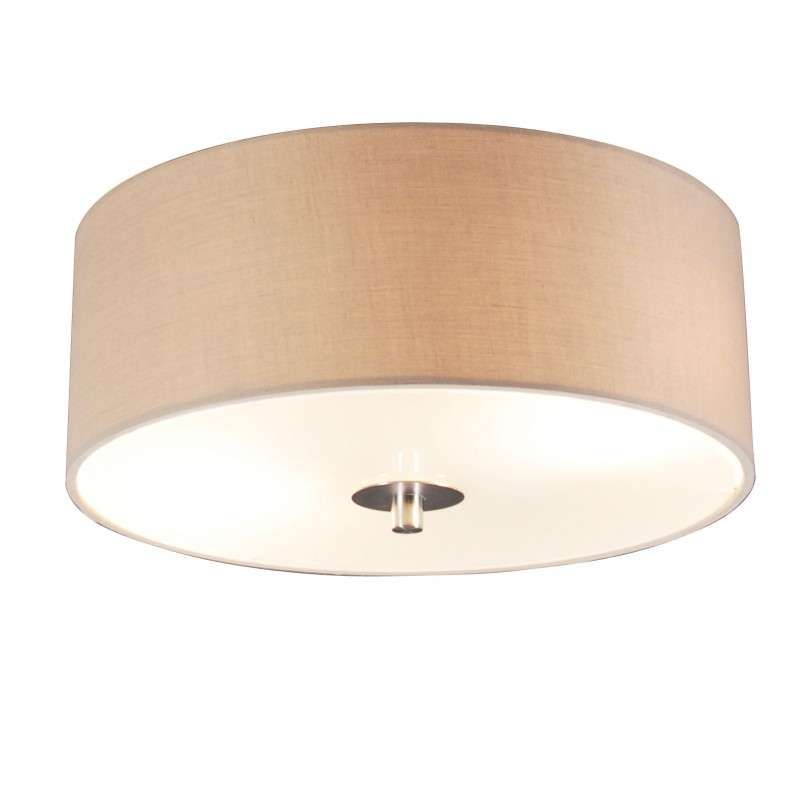 Landelijke plafondlamp beige 30 cm - Drum
