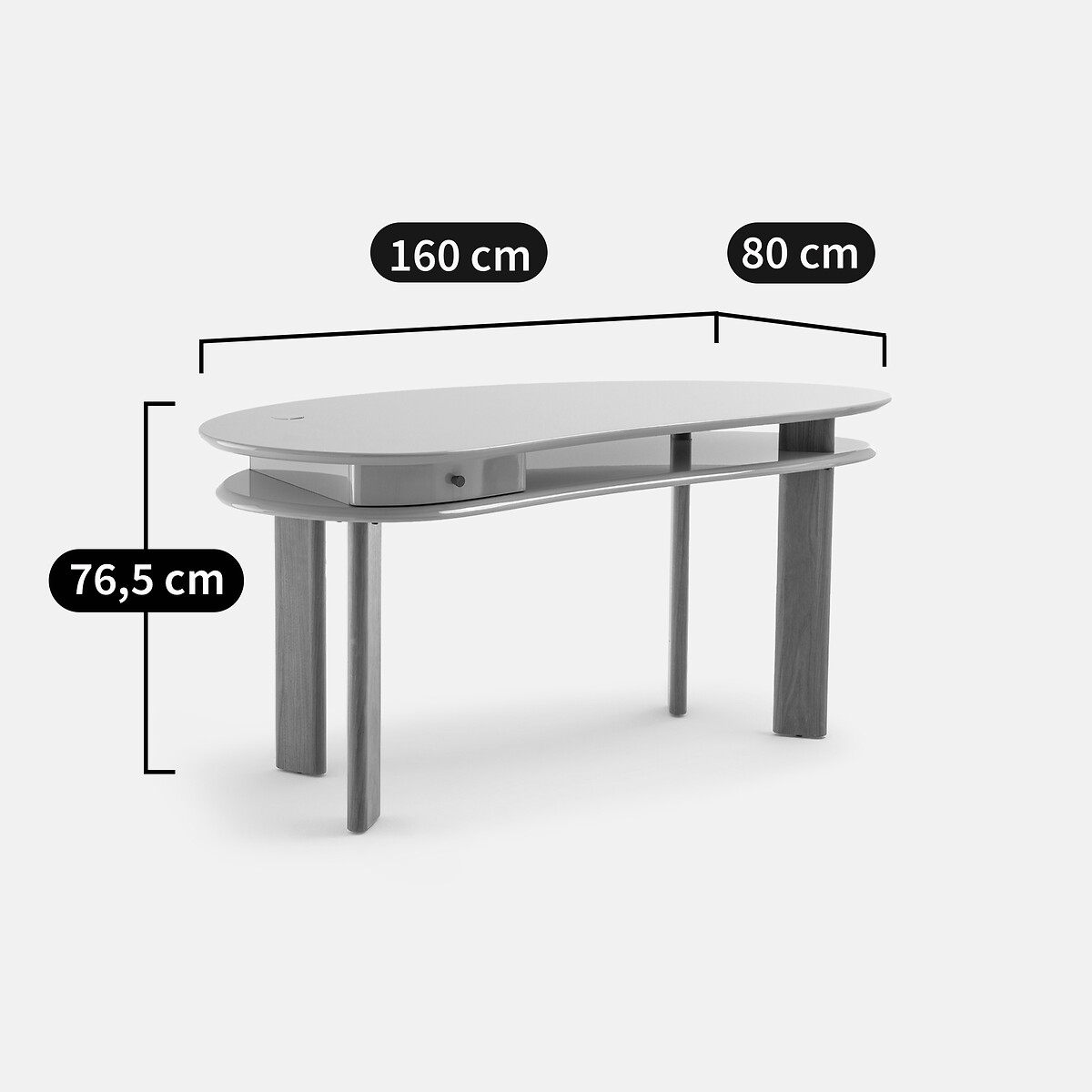 LA REDOUTE INTERIEURS<br>Secretária com tampo duplo, Rocks