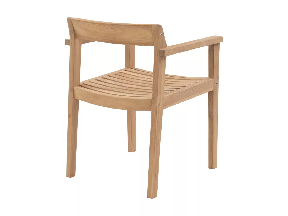Lot de 2 fauteuils de jardin en teck - Naturel clair - ALLENDE de MYLIA