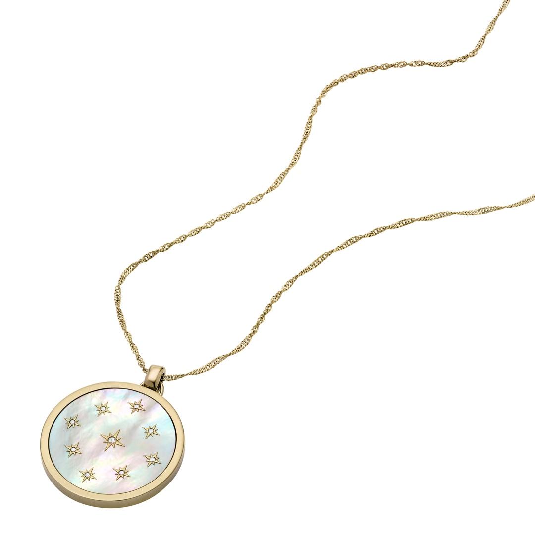 Fossil Halskette Mother-of-Pearl Anhänger Goldig