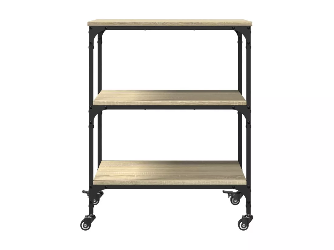 Chariot de cuisine chêne sonoma 60x41x76 cm bois d'ingénierie