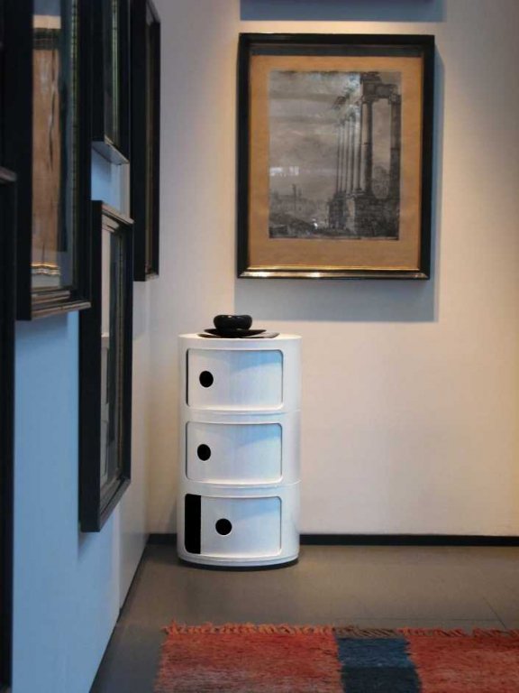 Kartell Componibili kast Ø32 nachtkastje (3 comp.) mat zwart