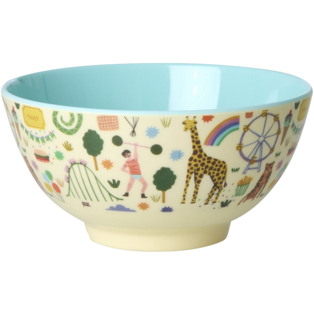 Køb Rice Fun Fair Print Mint Melamine Skål Medium