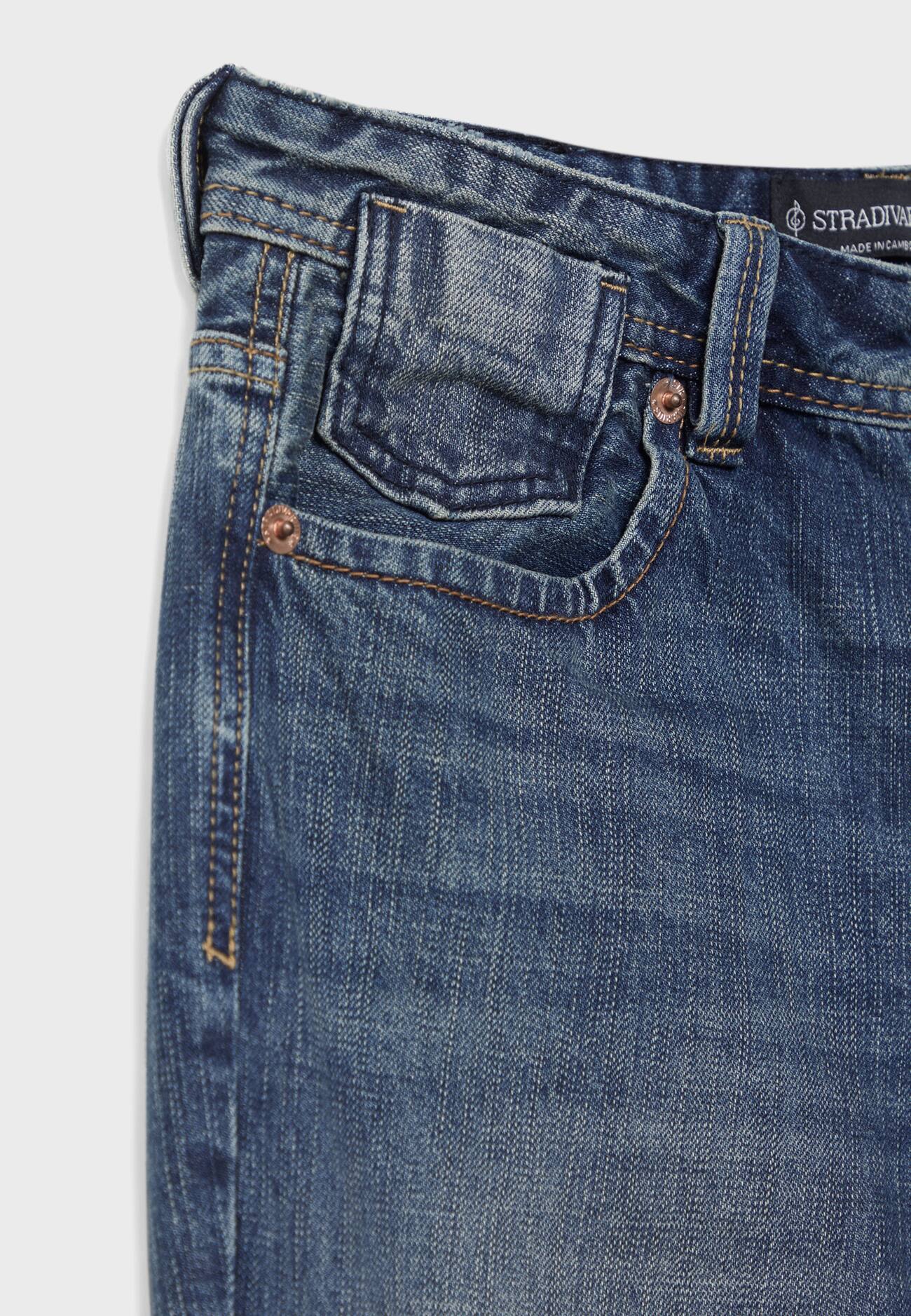 Calça jeans D94 de cintura baixa e corte reto
