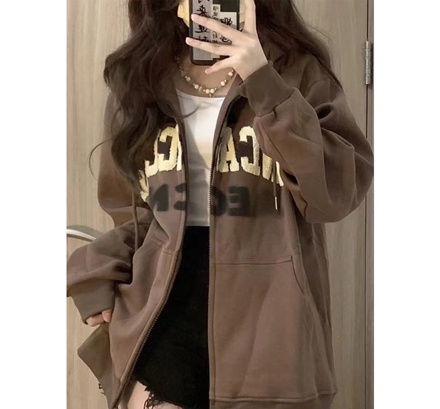 Eiffekee - Hoodie met rits en letters