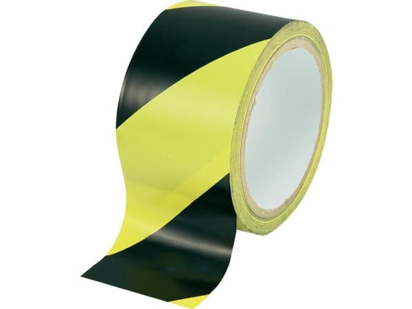 TOOLCRAFT WT-YB 1564134 Markeringstape WT-YB Sort, Gul (L x B) 18 m x 48 mm 1 stk